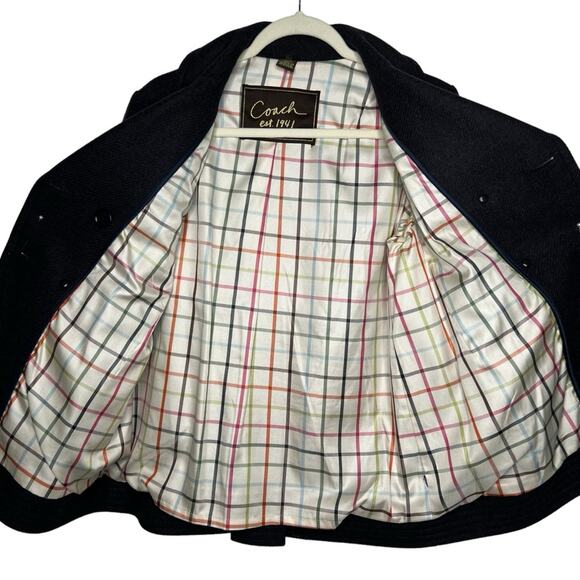 COACH 1941 Grey PeaCoat Wool Blend Size Medium - Picture 2 of 14